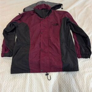 The North Face Maroon and Black Hooded Jacket